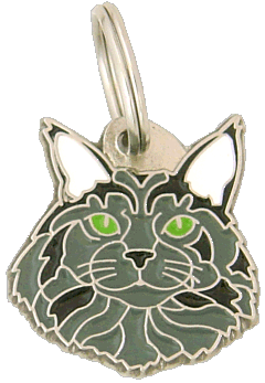Maine Coon azul - pet ID tag, dog ID tags, pet tags, personalized pet tags MjavHov - engraved pet tags online